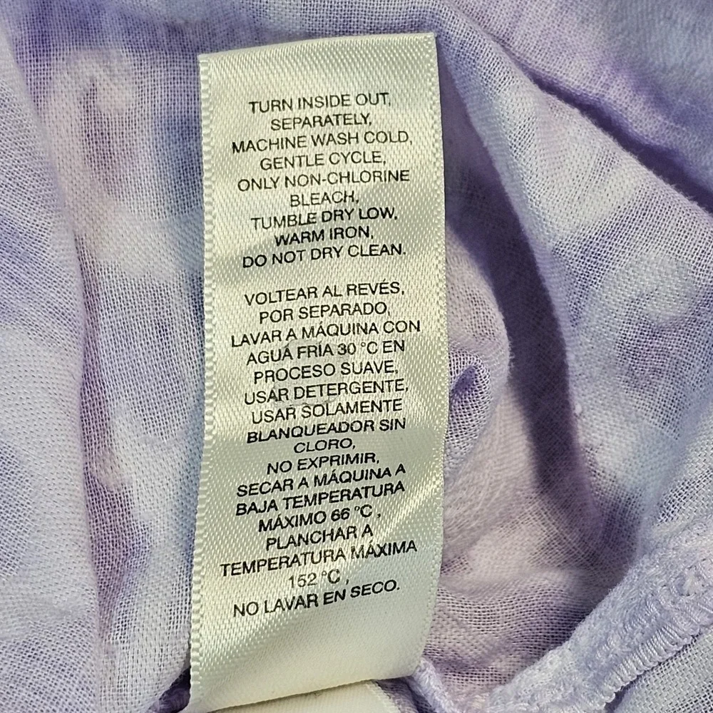 Chicos Women's Purple Blouse 3/4‎ Sleeve 100% Cotton Size 3